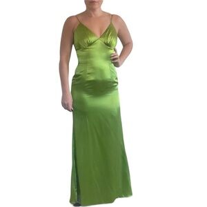 Jovani Satin Gown Green